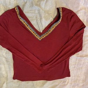 Shein, burgundy long sleeve top